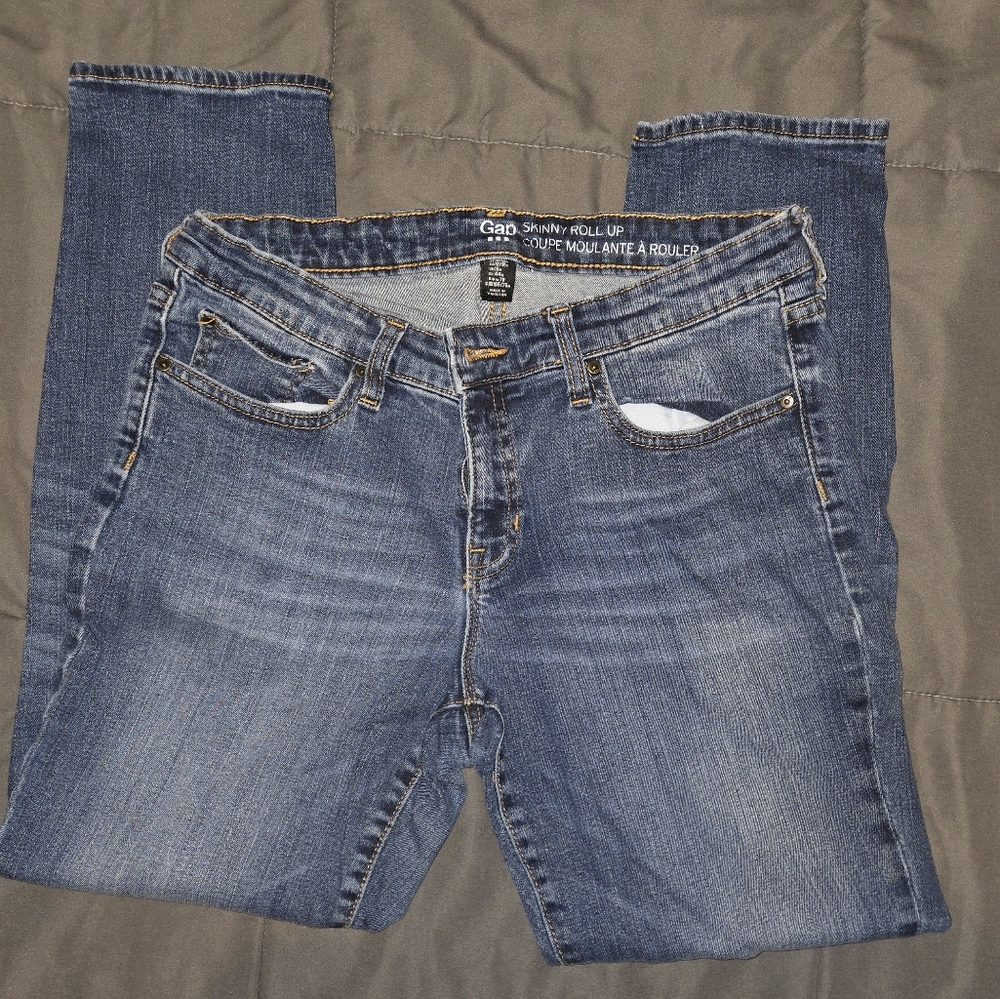GAP Skinny Roll Up Blue Jeans